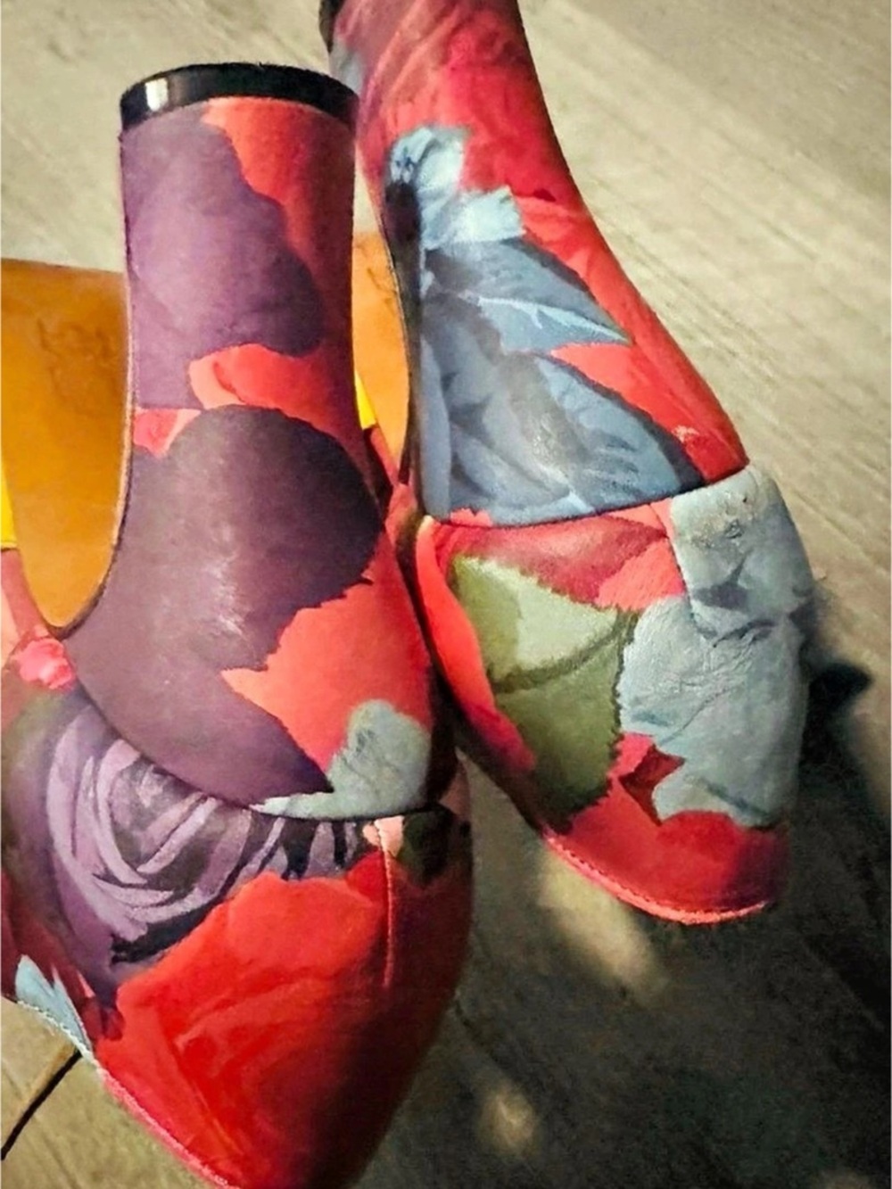 John Fluevog Platform Heels Miracles Flora Embroidered Sz 9.5 runs smaller 9 - Picture 6 of 10